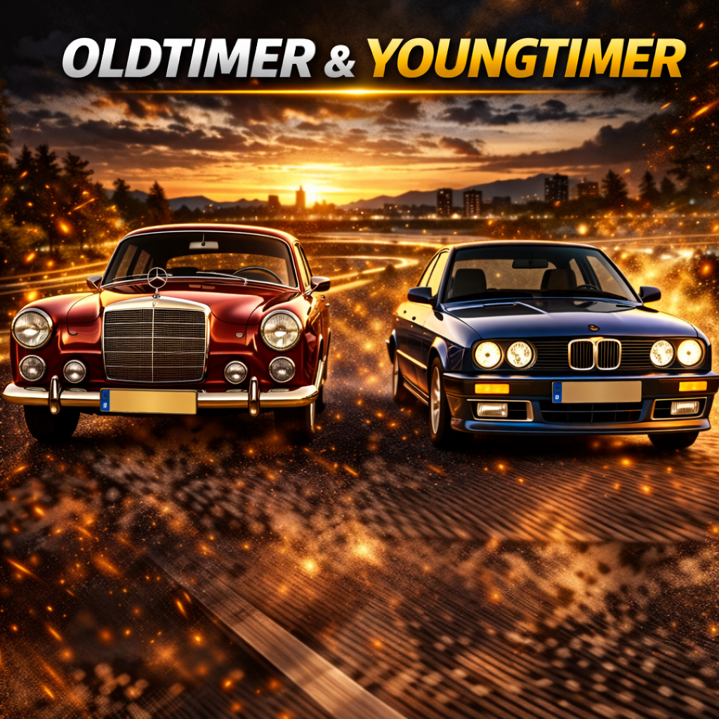 Klassischer Oldtimer in einer Halle