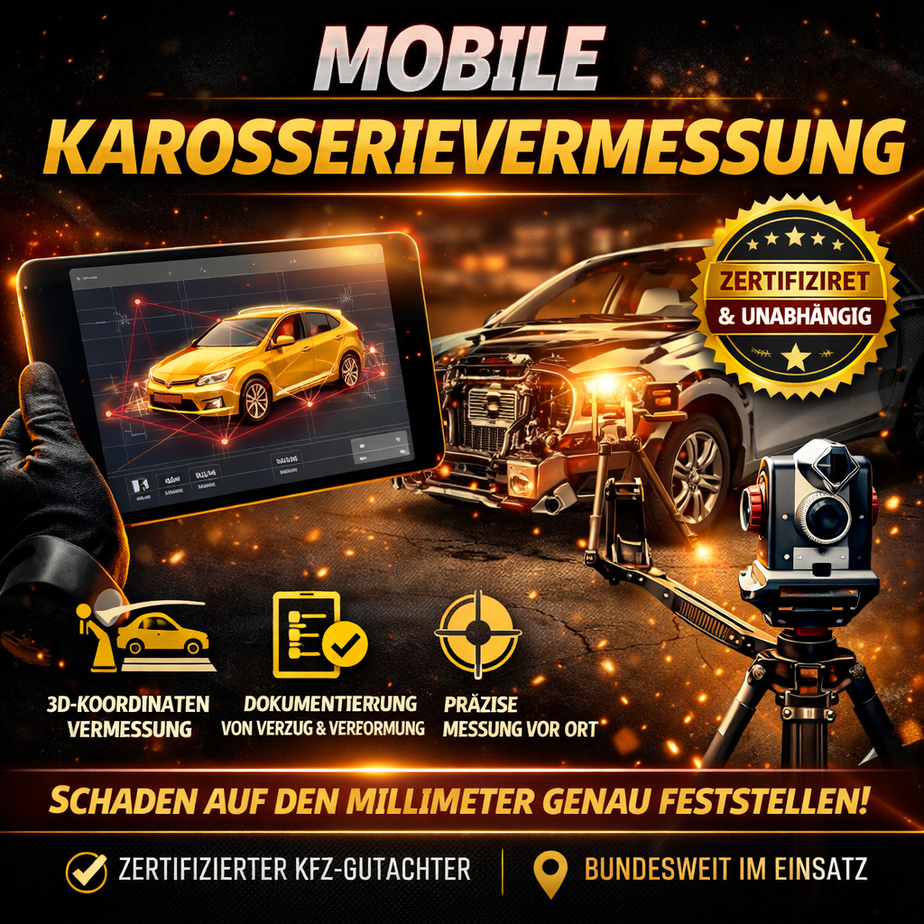 Mobile Karosserievermessung mit Messsystem am Fahrzeug
