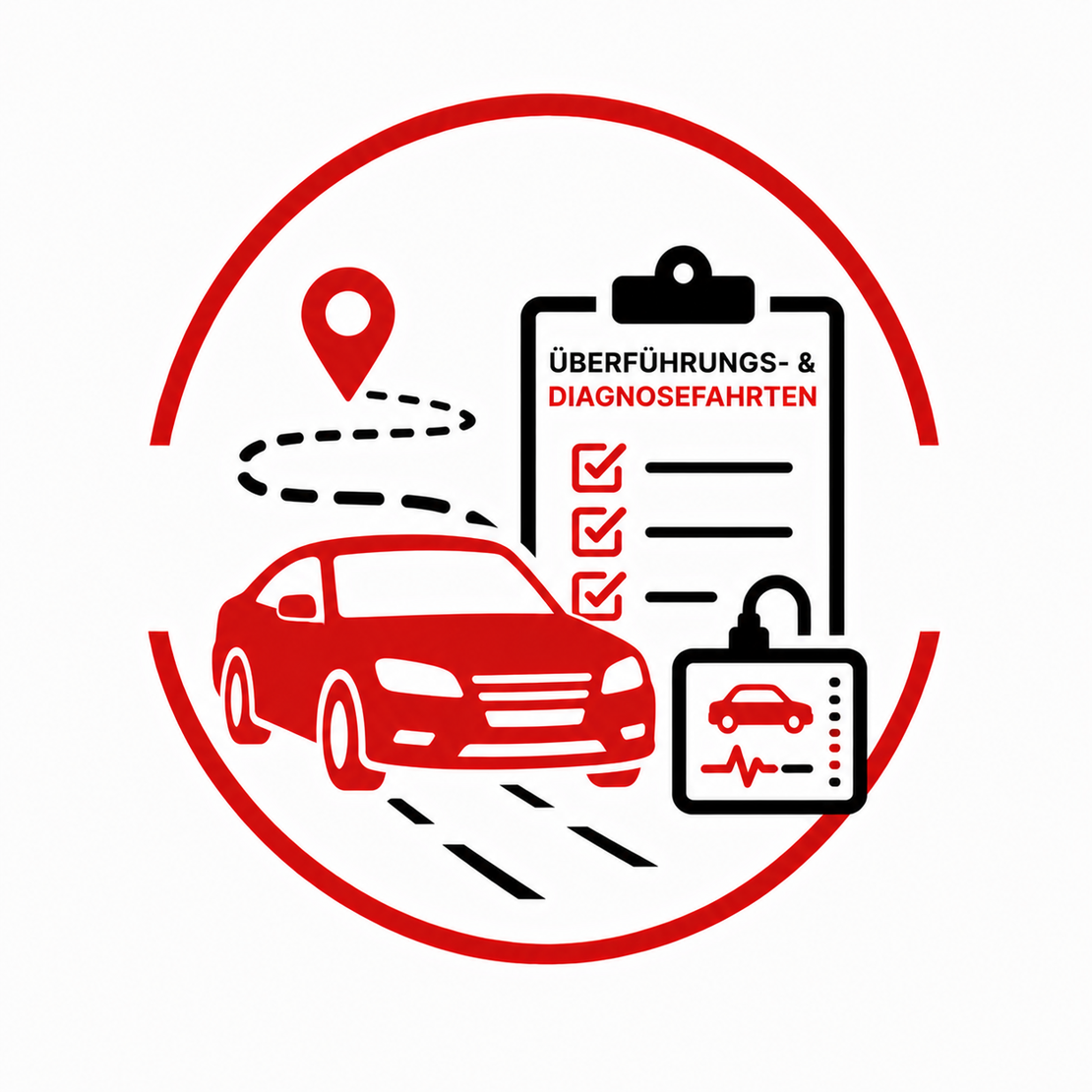 Wohnmobil steht auf einem Platz und wird technisch überprüft